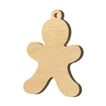 <b><span style="font-size: 20px;">Gingerbread Man Shaped Wood Ornament (Single) </span></b>