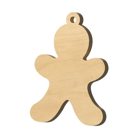 <b><span style="font-size: 20px;">Gingerbread Man Shaped Wood Ornament (Single) </span></b>